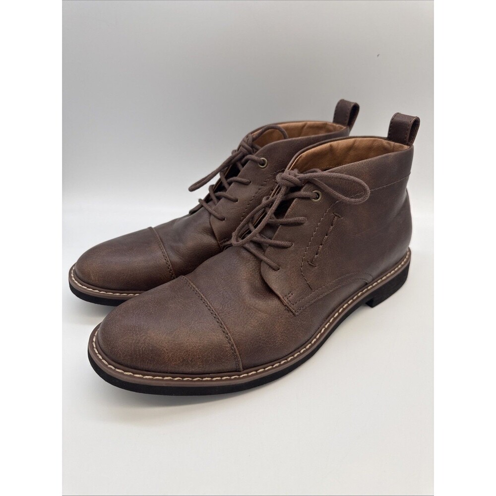 Tommy Hilfiger Men's Gibby Boots 8.5 Leather Lace-Up Old Money Classic Heritage